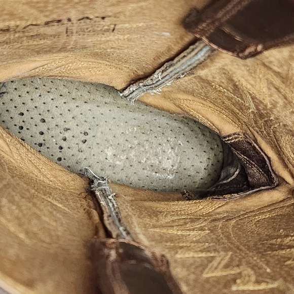 Cowboy boots leather brown heal Size 8 ARIAT - Picture 11 of 11